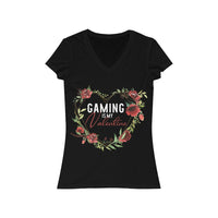 Gaming Is My Valentine T-Shirt (V-Neck) black