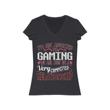 I'm Not Addicted To Gaming T-Shirt (V-Neck) grey