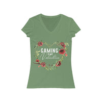 Gaming Is My Valentine T-Shirt (V-Neck) leaf