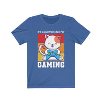 Purrfect Day for Gaming T-Shirt (Unisex) royal