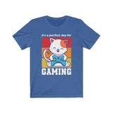 Purrfect Day for Gaming T-Shirt (Unisex) royal