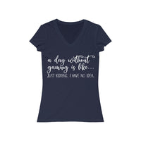 A Day Without Gaming T-Shirt (V-Neck) navy