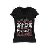 I'm Not Addicted To Gaming T-Shirt (V-Neck) black
