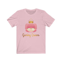 Gaming Queens T-Shirt (Unisex, Gold Logo) pink