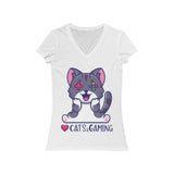 Love Cats and Gaming T-Shirt (V-Neck) white