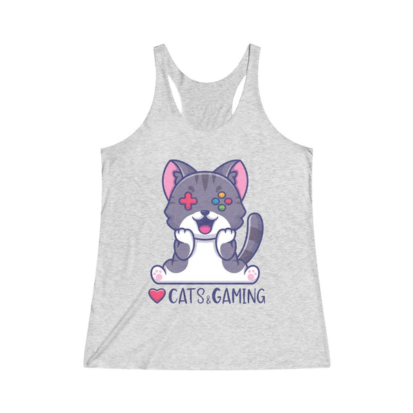 Love Cats and Gaming Tank Top white