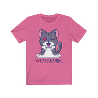 Love Cats and Gaming T-Shirt (Unisex) charity pink