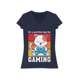 Puurfect Day for Gaming T-Shirt (V-Neck) navy