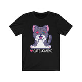 Love Cats and Gaming T-Shirt (Unisex) black
