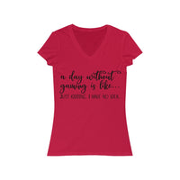 A Day Without Gaming T-Shirt (V-Neck) red