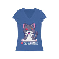 Love Cats and Gaming T-Shirt (V-Neck) royal
