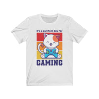 Purrfect Day for Gaming T-Shirt (Unisex) white