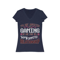 I'm Not Addicted To Gaming T-Shirt (V-Neck) navy