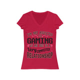 I'm Not Addicted To Gaming T-Shirt (V-Neck) red