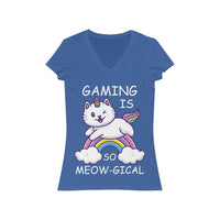 Gaming Is Meow-gical T-Shirt (V-Neck) royal