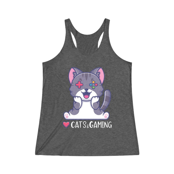 Love Cats and Gaming Tank Top black