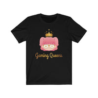 Gaming Queens T-Shirt (Unisex, Gold Logo) black