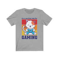 Purrfect Day for Gaming T-Shirt (Unisex) grey