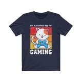 Purrfect Day for Gaming T-Shirt (Unisex) navy