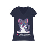 Love Cats and Gaming T-Shirt (V-Neck) navy