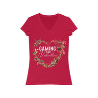 Gaming Is My Valentine T-Shirt (V-Neck) red