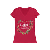 Gaming Is My Valentine T-Shirt (V-Neck) red